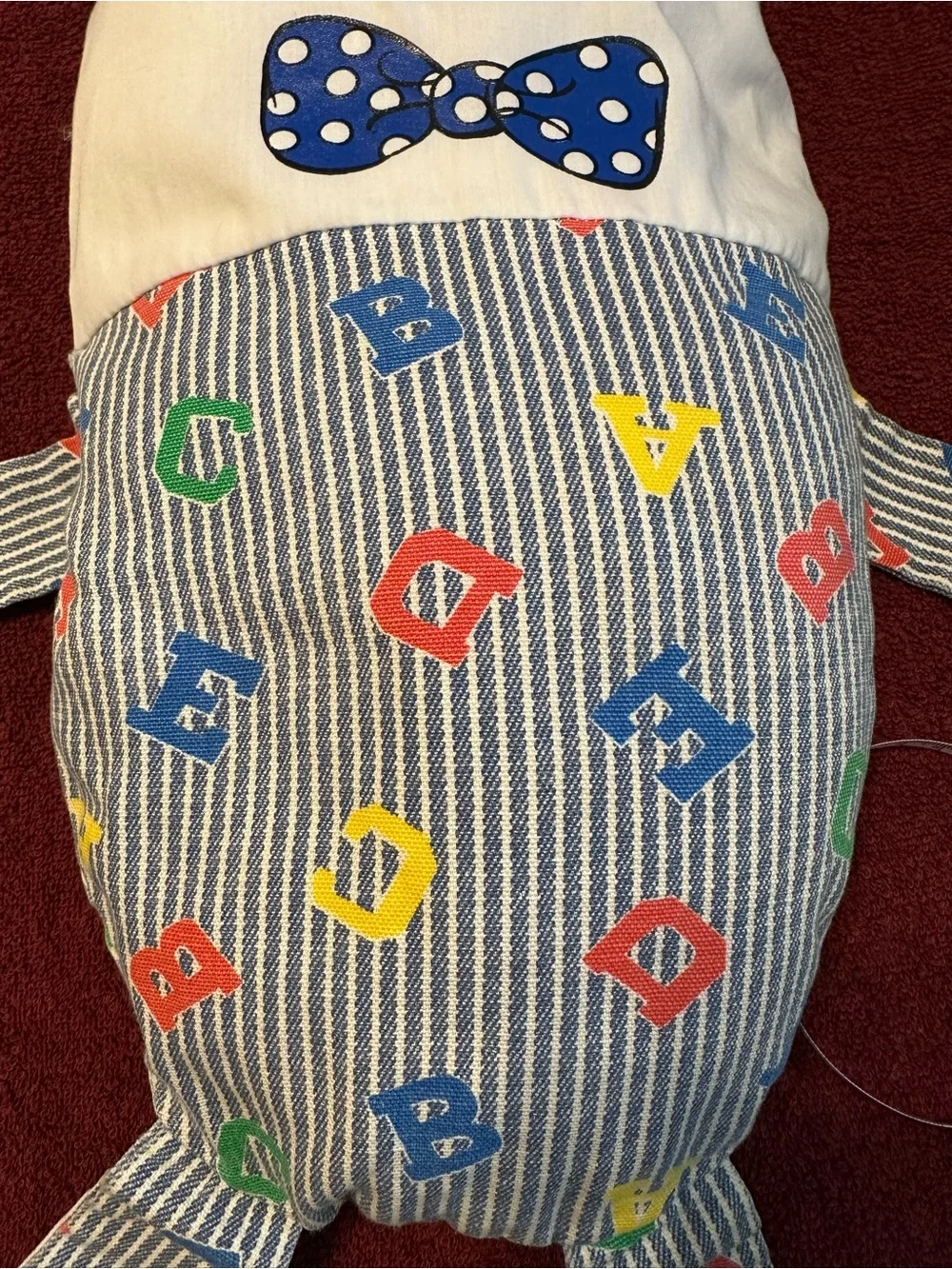 Vintage Humpty Dumpty Handmade Pillow Doll Plush Nursery Decor 19”